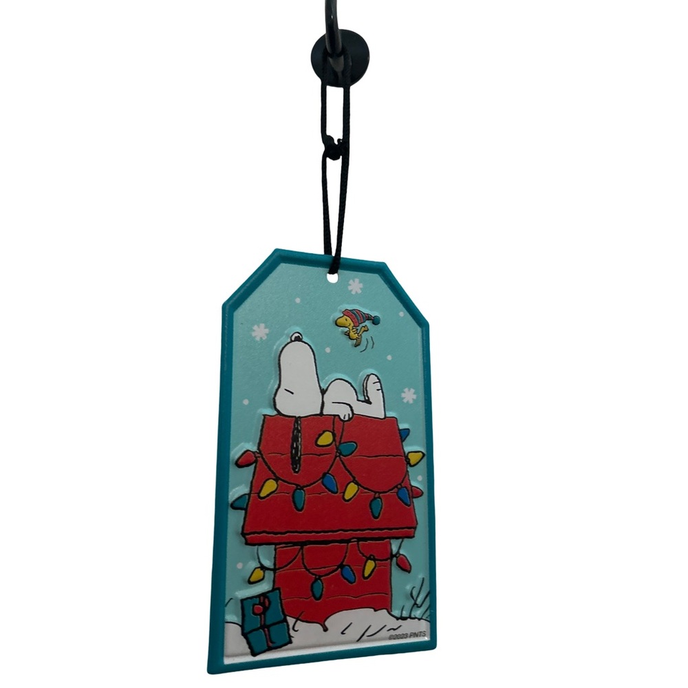 Peanuts Snoopy Ornament - Sleeping On Dog House Red and Blue Christmas